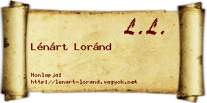 Lénárt Loránd névjegykártya